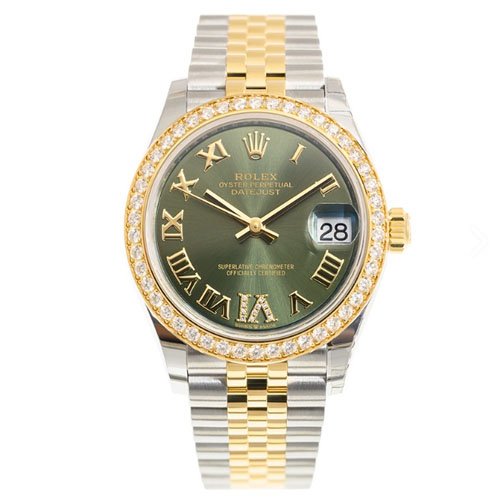  Rolex Watch DATEJUST 278383RBR-0016 OLIVE GREEN SET WITH DIAMONDS