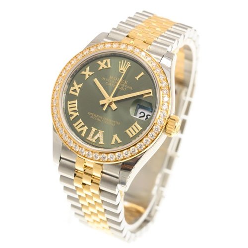  Rolex Watch DATEJUST 278383RBR-0016 OLIVE GREEN SET WITH DIAMONDS