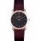 Vacheron Constantin Patrimony Black Dial Rose Gold Case Rich Maroon Leather Bracelet