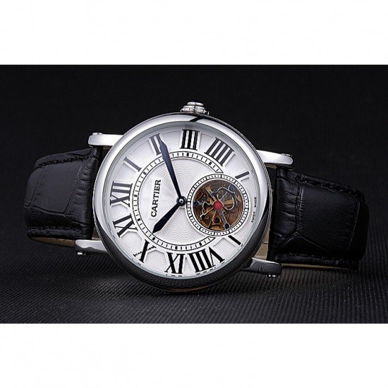 Cartier Rotonde Flying Tourbillon White Dial 621956