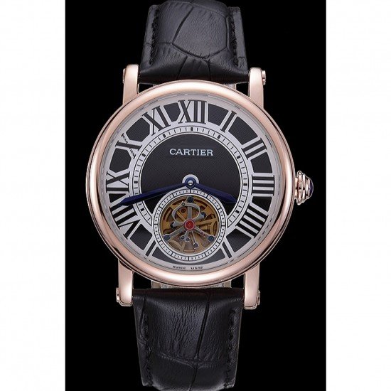 Cartier Rotonde Flying Tourbillon Black Dial 621957