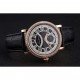 Cartier Rotonde Black And White Dial Gold Case With Jewels Black Leather Strap 622758