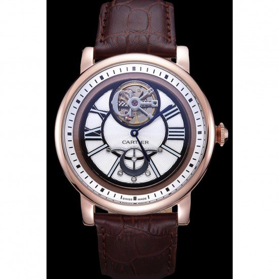 Cartier Rotonde Flying Tourbillon White Dial 621943