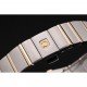 Swiss Lady Omega Constellation Crystal Encrusted Bezel Golden Dial 80293