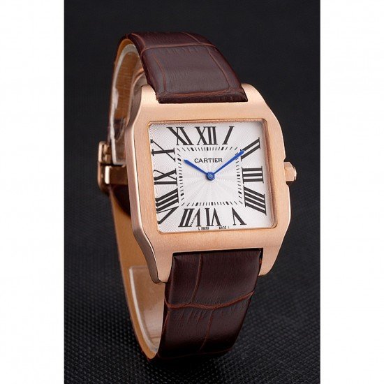 Cartier Santos 100 Diamond Rose Gold Bezel 621932