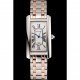 Cartier Tank Americaine 21mm White Dial Stainless Steel Case Two Tone Bracelet