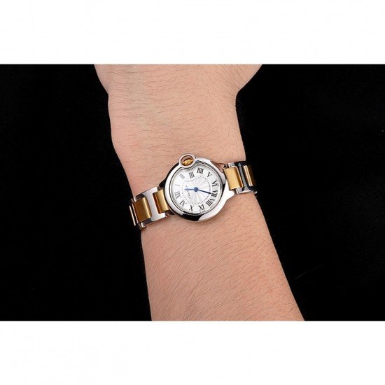 Cartier Ballon Bleu 30mm White Dial Stainless Steel Case Two Tone Bracelet