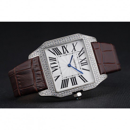 Cartier Santos 100 Diamond Silver Bezel 621926