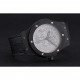 Hublot Classic Fusion Diamond Skull Dial Black Steel Case Black Leather Strap 622815
