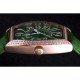 Franck Muller Casablanca Green Croco Leather Band Crystal Encrusted Bezel 621646