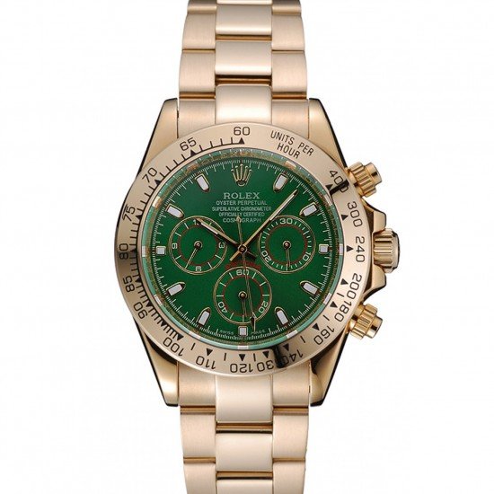 Rolex Cosmograph Daytona Green Dial Gold Case And Bracelet 1454244