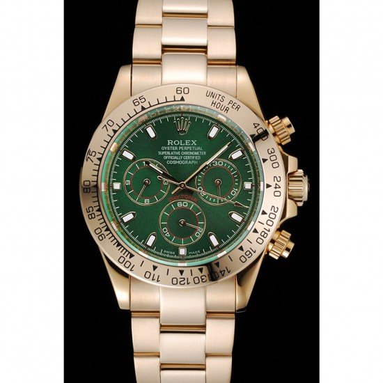 Rolex Cosmograph Daytona Green Dial Gold Case And Bracelet 1454244