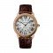 Swiss Ronde Solo de Cartier watch, 42 mm, 18K pink gold, steel, leather