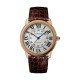 Swiss Ronde Solo de Cartier watch, 42 mm, 18K pink gold, steel, leather