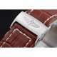 Breitling Chronomat 13 Stainless Steel Case White Dial Brown Leather Bracelet 622239