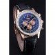 Breitling Navitimer 01 Black Dial Rose Gold Case Black Leather Bracelet 622503