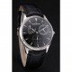 Swiss Jaeger LeCoultre Master Ultra Thin Reserve De Marche Black Dial Stainless Steel Case Black Leather Strap