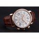 Cartier Rotonde Chronograph White Dial Rose Gold Case Brown Leather Strap
