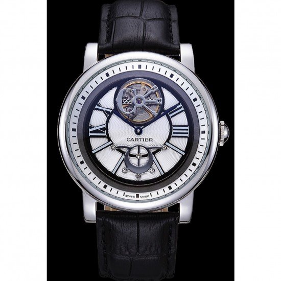 Cartier Rotonde Flying Tourbillon White Dial 621945