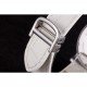 Cartier Moonphase Silver Watch with White Leather Band ct257 621376