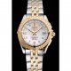 Breitling Colt Lady Pearl Dial Diamond Hour Marks Gold Bezel Stainless Steel Case Two Tone Bracelet