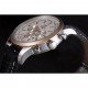 Breitling Transocean White Dial Black Leather Strap Rose Gold Bezel 98205