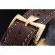 Swiss Vacheron Constantin Patrimony Black Dial Gold Case Brown Leather Bracelet 1454179