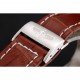 Breitling Transocean Beige Dial Brown Leather Strap Polished Stainless Steel Bezel