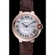 Swiss Cartier Ballon Bleu Brown Leather Bracelet 622064