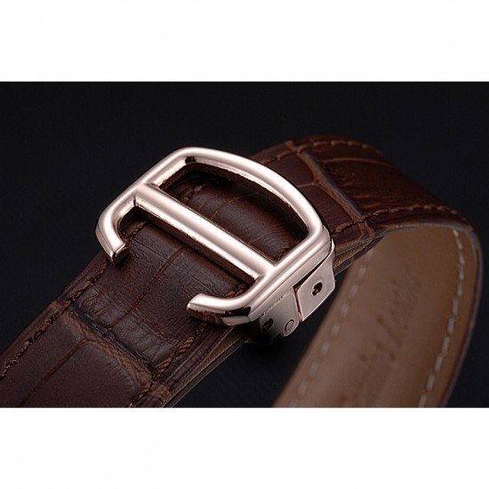 Swiss Cartier Ballon Bleu Brown Leather Bracelet 622064