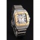 Swiss Cartier Santos De Cartier Galbee Yellow Gold and Steel Case Steel Bracelet 622643