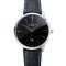 Swiss Vacheron Constantin Patrimony Black Dial Silver Case Black Leather Bracelet 1454156