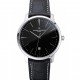 Swiss Vacheron Constantin Patrimony Black Dial Silver Case Black Leather Bracelet 1454156