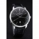 Swiss Vacheron Constantin Patrimony Black Dial Silver Case Black Leather Bracelet 1454156