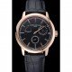 Vacheron Constantin Patrimony Power Reserve Black Dial Rose Gold Case Black Leather Bracelet 1454265