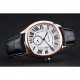 Cartier Drive De Cartier White Dial Gold Case Black Leather Bracelet 1454212