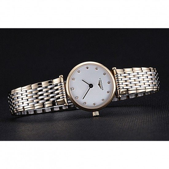 Longines La Grande Classique Two Tone Band White Dial Diamond Markers Femme 622102