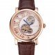 Cartier Rotonde De Cartier Flying Tourbillon White Dial Rose Gold Numerals Rose Gold Case Brown Leather Strap