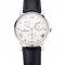 Swiss Vacheron Constantin Patrimony Quantieme Reserve De Marche White Dial Stainless Steel Case Black Leather Strap