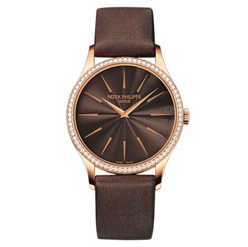 AAA Replica Patek Philippe Calatrava Rose Gold Chocolate Brown Watch 4897R-001