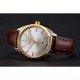 Omega Globemaster Silver Dial Gold Bezel Stainless Steel Case Brown Leather Strap