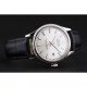 Swiss Rolex Datejust White Dial Stainless Steel Case Black Leather Strap