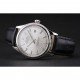 Swiss Rolex Datejust White Dial Stainless Steel Case Black Leather Strap