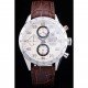 Tag Heuer Swiss Carrera Tachymeter Bezel Dark Brown Leather Strap White Dial