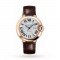 Swiss Ballon Bleu de Cartier watch, 42 mm, pink gold, leather, sapphire