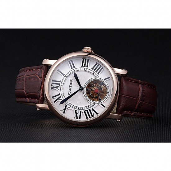 Cartier Rotonde Flying Tourbillon White Dial 621958