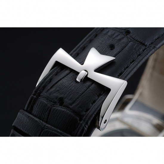 Vacheron Constantin Patrimony Power Reserve Black Dial Silver Case Black Leather Bracelet 1454262