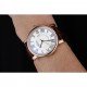 Cartier Rotonde White Dial Gold Case Brown Leather Bracelet 1454221