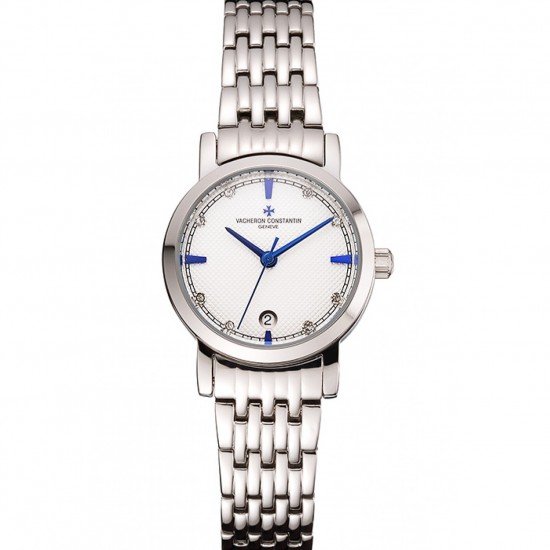 Vacheron Constantin Fine White Dial Blue Marks Stainless Steel Case And Bracelet