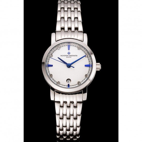 Vacheron Constantin Fine White Dial Blue Marks Stainless Steel Case And Bracelet